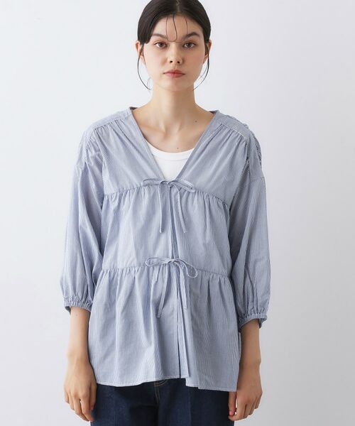 Dessin / デッサン シャツ・ブラウス | 【洗える】フロントリボン七分袖ブラウス | 詳細13