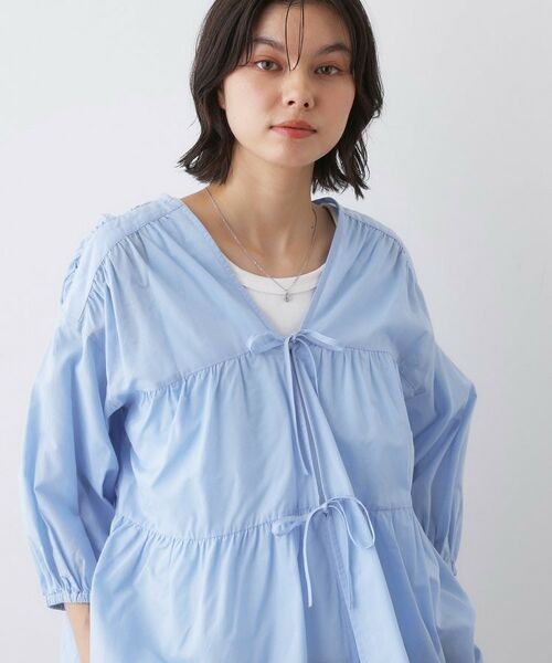 Dessin / デッサン シャツ・ブラウス | 【洗える】フロントリボン七分袖ブラウス | 詳細5
