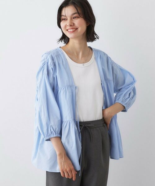 Dessin / デッサン シャツ・ブラウス | 【洗える】フロントリボン七分袖ブラウス | 詳細6