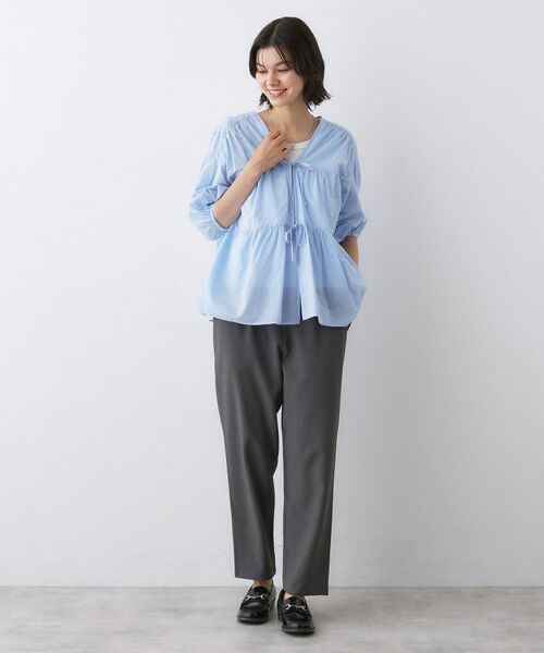 Dessin / デッサン シャツ・ブラウス | 【洗える】フロントリボン七分袖ブラウス | 詳細7