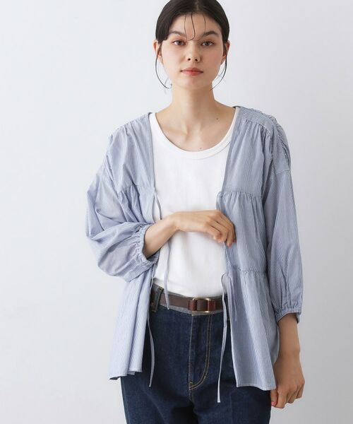 Dessin / デッサン シャツ・ブラウス | 【洗える】フロントリボン七分袖ブラウス | 詳細9