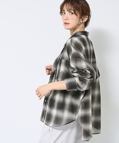Dessin / デッサン シャツ・ブラウス | 【洗える】シアーオンブレーチェックシャツ | 詳細1