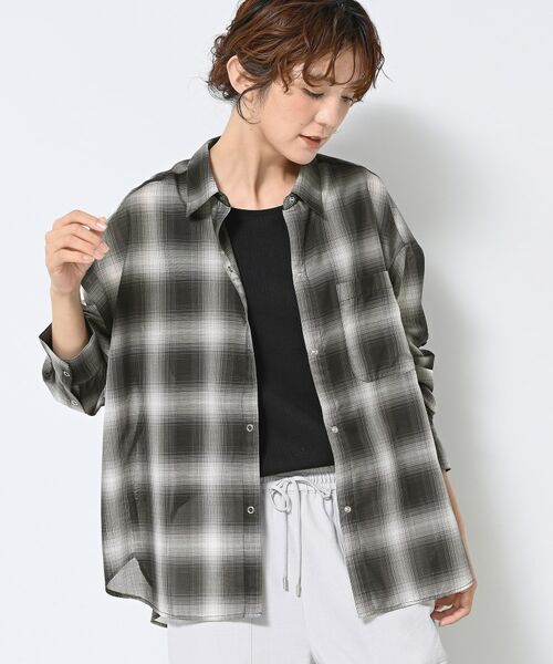 Dessin / デッサン シャツ・ブラウス | 【洗える】シアーオンブレーチェックシャツ | 詳細2