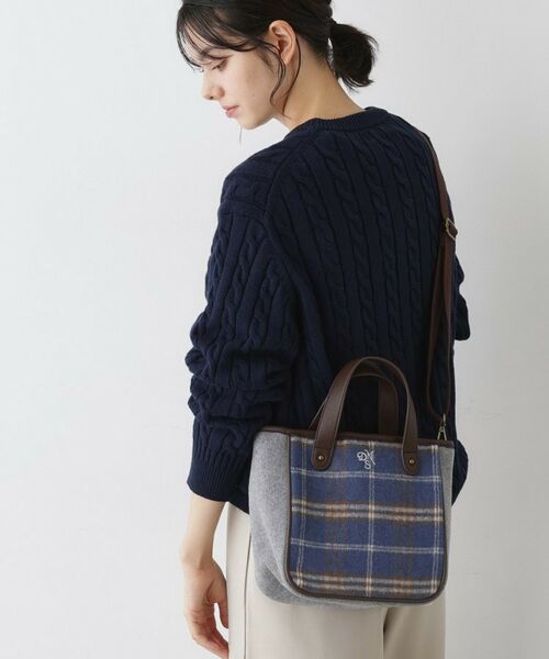 Dessin / デッサン トートバッグ | 【2WAY・軽量】チェックトート(ブルー(591))