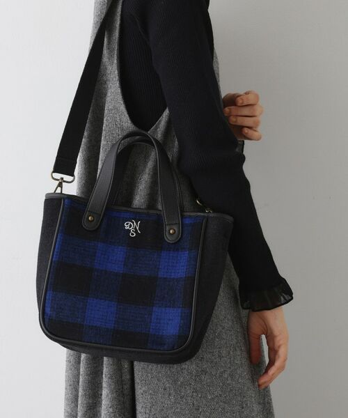 Dessin / デッサン トートバッグ | 【2WAY・軽量】チェックトート(ネイビー(594))