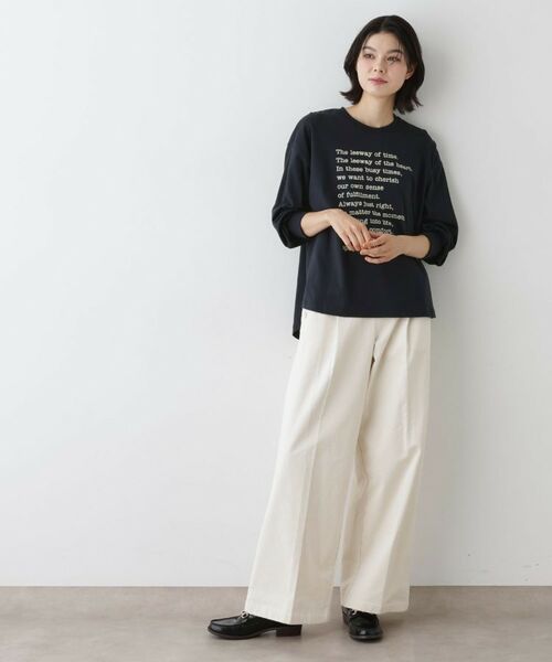 Dessin / デッサン カットソー | 【洗える】メッセージロゴロングスリーブTシャツ | 詳細10