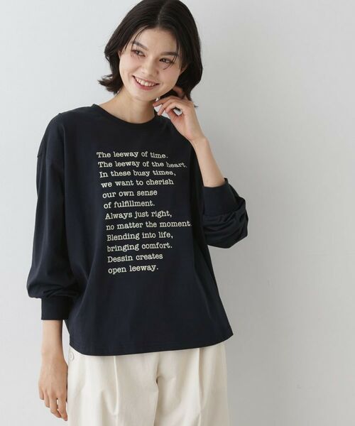 Dessin / デッサン カットソー | 【洗える】メッセージロゴロングスリーブTシャツ | 詳細11
