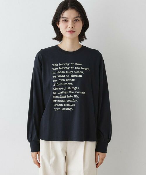 Dessin / デッサン カットソー | 【洗える】メッセージロゴロングスリーブTシャツ | 詳細13