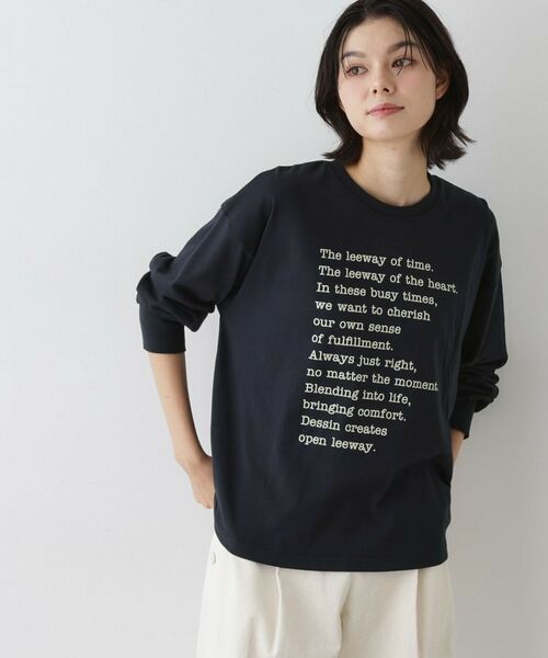 Dessin / デッサン カットソー | 【洗える】メッセージロゴロングスリーブTシャツ | 詳細9
