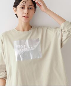 Dessin / デッサン カットソー | 【洗える】箔プリントロングTシャツ