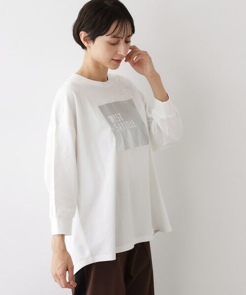 Dessin / デッサン カットソー | 【洗える】箔プリントロングTシャツ | 詳細1