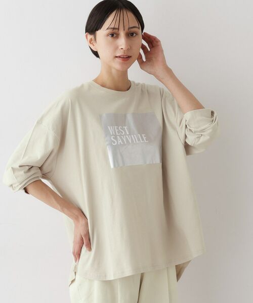 Dessin / デッサン カットソー | 【洗える】箔プリントロングTシャツ | 詳細10