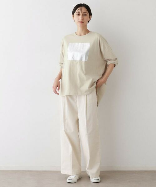 Dessin / デッサン カットソー | 【洗える】箔プリントロングTシャツ | 詳細11