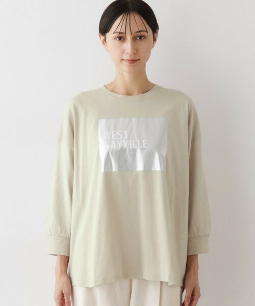 Dessin / デッサン カットソー | 【洗える】箔プリントロングTシャツ | 詳細13