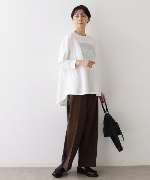 Dessin / デッサン カットソー | 【洗える】箔プリントロングTシャツ | 詳細2