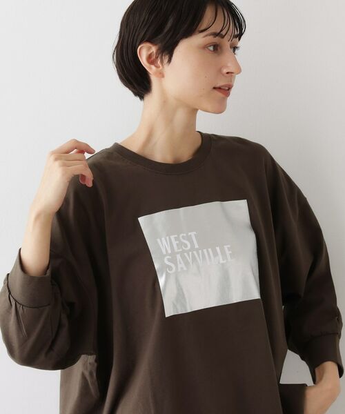 Dessin / デッサン カットソー | 【洗える】箔プリントロングTシャツ | 詳細5