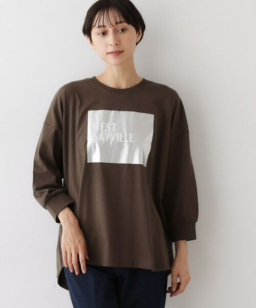 Dessin / デッサン カットソー | 【洗える】箔プリントロングTシャツ | 詳細6