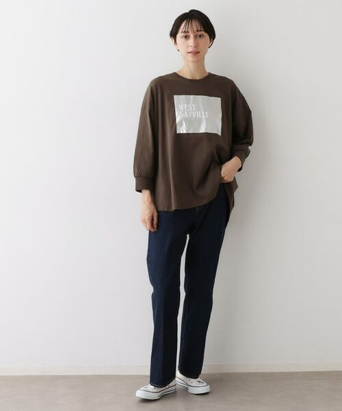 Dessin / デッサン カットソー | 【洗える】箔プリントロングTシャツ | 詳細7