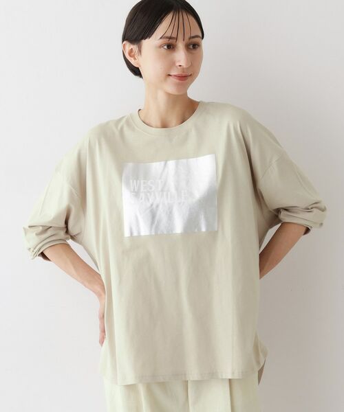 Dessin / デッサン カットソー | 【洗える】箔プリントロングTシャツ | 詳細9