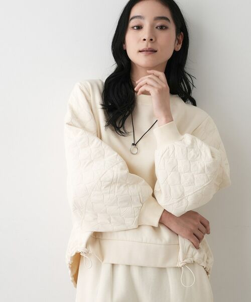 Dessin / デッサン カットソー | 【セットアップ可/洗える】裏毛キルトトップス | 詳細1