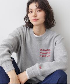 Dessin / デッサン ニット・セーター | 【洗える】メッセージ刺繍入りジャカードニット