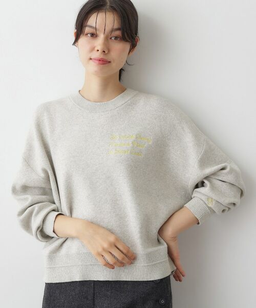 Dessin / デッサン ニット・セーター | 【洗える】メッセージ刺繍入りジャカードニット | 詳細1