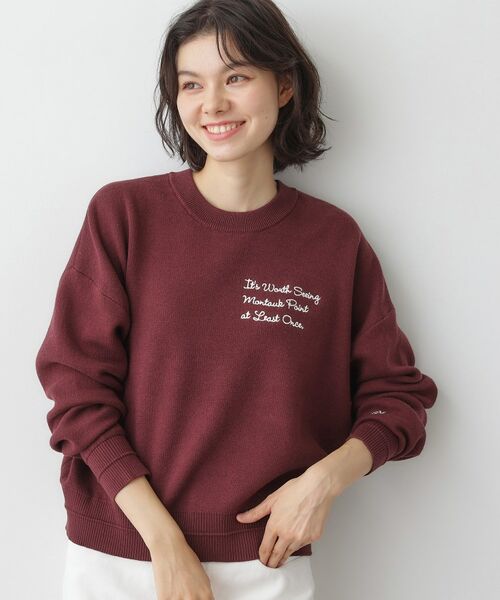 Dessin / デッサン ニット・セーター | 【洗える】メッセージ刺繍入りジャカードニット | 詳細10