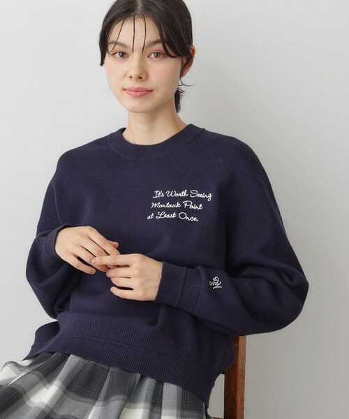 Dessin / デッサン ニット・セーター | 【洗える】メッセージ刺繍入りジャカードニット | 詳細13