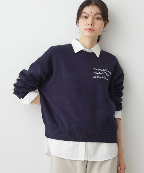 Dessin / デッサン ニット・セーター | 【洗える】メッセージ刺繍入りジャカードニット | 詳細14