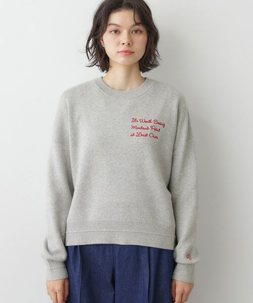 Dessin / デッサン ニット・セーター | 【洗える】メッセージ刺繍入りジャカードニット | 詳細17