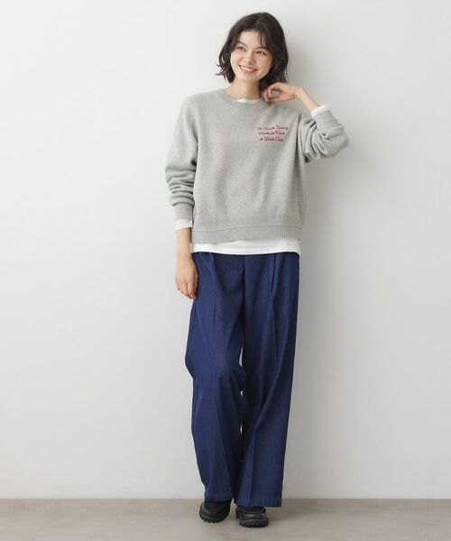 Dessin / デッサン ニット・セーター | 【洗える】メッセージ刺繍入りジャカードニット | 詳細7