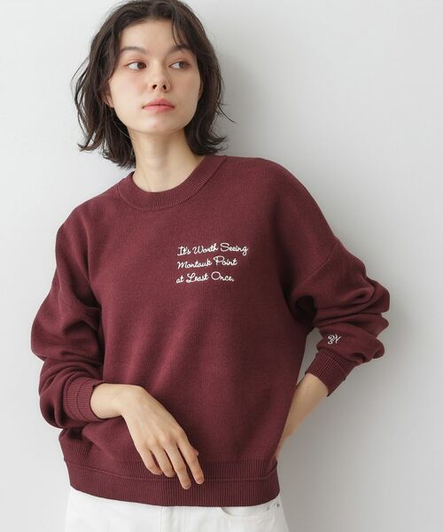 Dessin / デッサン ニット・セーター | 【洗える】メッセージ刺繍入りジャカードニット | 詳細9