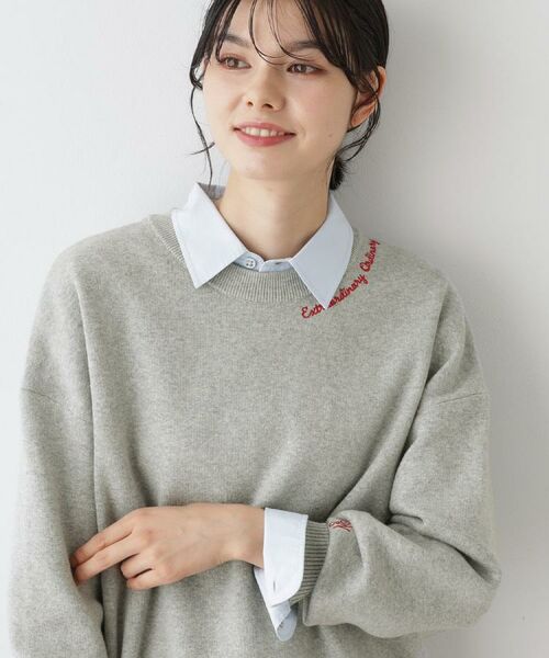 Dessin / デッサン ニット・セーター | 【洗える】刺繍入りジャカードニット | 詳細1