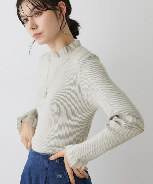 Dessin / デッサン ニット・セーター | 【洗える】オーガンジーフリルニット | 詳細10