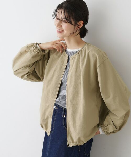 Dessin / デッサン レザーブルゾン・ジャケット | 【撥水・洗える】クルーネックブルゾン | 詳細10