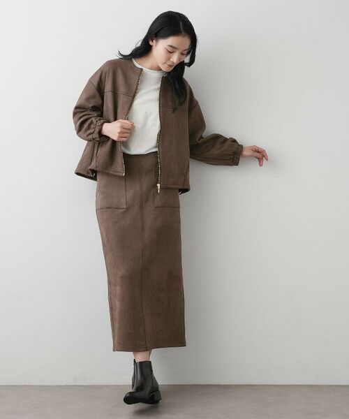 Dessin / デッサン レザーブルゾン・ジャケット | 【セットアップ可・洗える】マシュマロスウェードジップブルゾン | 詳細10