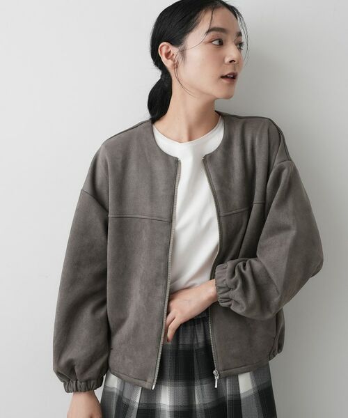 Dessin / デッサン レザーブルゾン・ジャケット | 【セットアップ可・洗える】マシュマロスウェードジップブルゾン | 詳細2