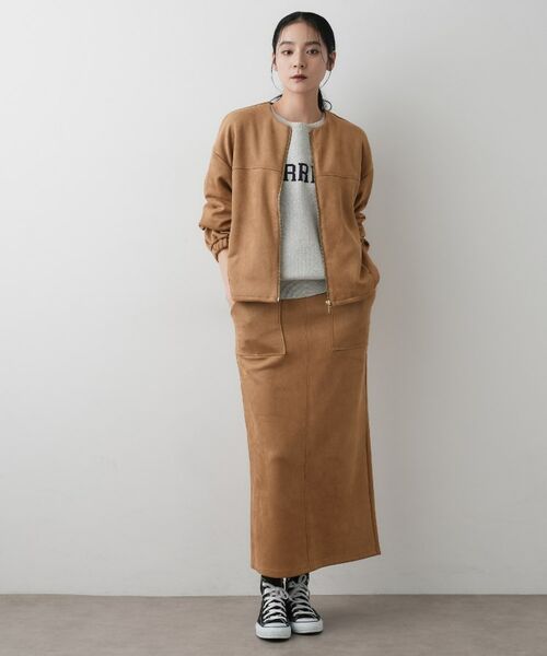 Dessin / デッサン レザーブルゾン・ジャケット | 【セットアップ可・洗える】マシュマロスウェードジップブルゾン | 詳細7