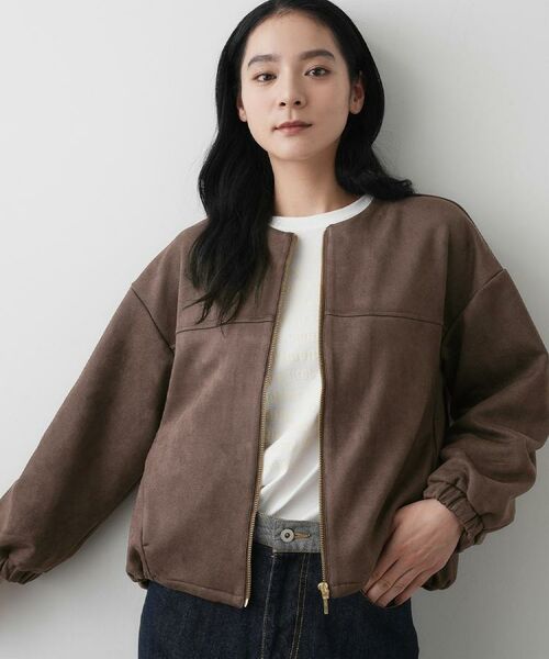 Dessin / デッサン レザーブルゾン・ジャケット | 【セットアップ可・洗える】マシュマロスウェードジップブルゾン | 詳細9