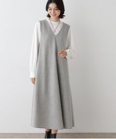 Dessin / デッサン ロング・マキシ丈ワンピース | 【洗える】Vネックジャンパースカート