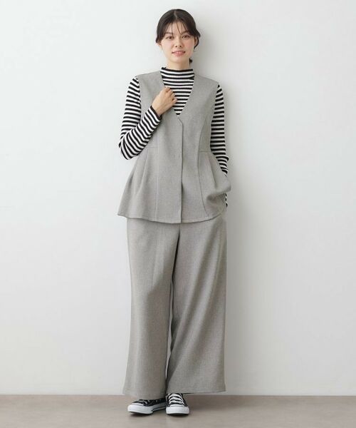 Dessin / デッサン セットアップ | 【2点セット/ウエストゴム/洗える】ツイストクロスセットアップ | 詳細3