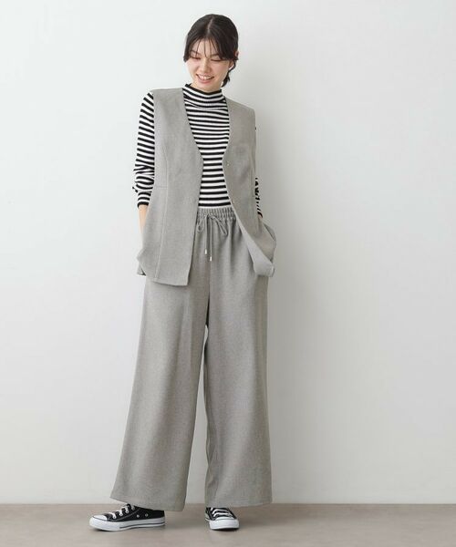 Dessin/デッサン 【2点セット/ウエストゴム/洗える】ツイストクロスセットアップ ブラック(119) 03(L) Dessin/デッサン 【2点セット/ウエストゴム/洗える】ツイストクロスセットアップ ブラック(119) 03(L)