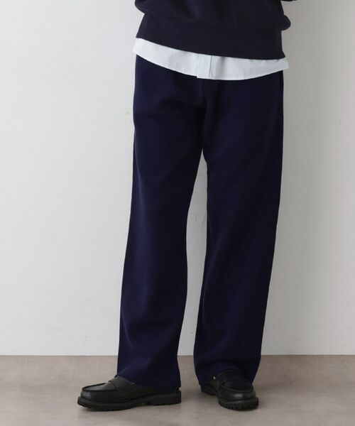 Dessin / デッサン パンツ | 【ウエストゴム/洗える】コットンニットリラクシーパンツ(ネイビー(094))