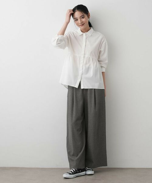 Dessin / デッサン パンツ | 【セットアップ可・洗える】ハイウエストタックパンツ | 詳細3