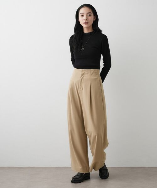 Dessin / デッサン パンツ | 【セットアップ可・洗える】ハイウエストタックパンツ | 詳細6