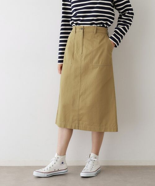 Dessin / デッサン ロング・マキシ丈スカート | 【洗える】ベイカーポケットワークスカート | 詳細5