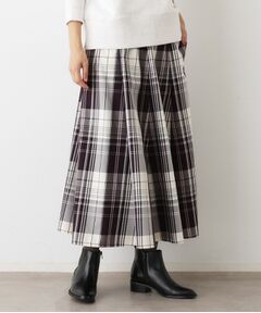 Dessin / デッサン ロング・マキシ丈スカート | 【洗える・ウエストゴム】チェック柄フレアスカート