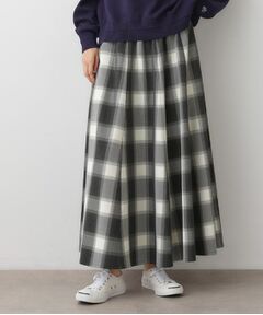 Dessin / デッサン ロング・マキシ丈スカート | 【洗える・ウエストゴム】チェック柄フレアスカート