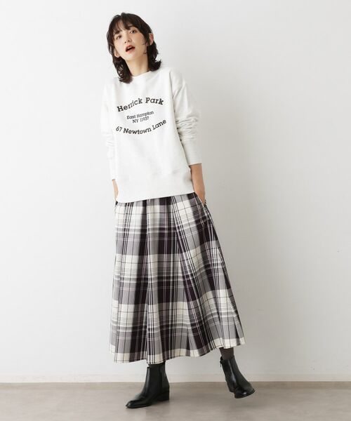 Dessin / デッサン ロング・マキシ丈スカート | 【洗える・ウエストゴム】チェック柄フレアスカート | 詳細12