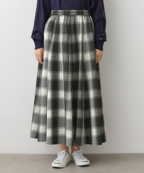 Dessin / デッサン ロング・マキシ丈スカート | 【洗える・ウエストゴム】チェック柄フレアスカート | 詳細14
